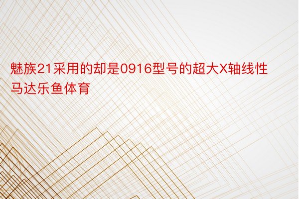 魅族21采用的却是0916型号的超大X轴线性马达乐鱼体育